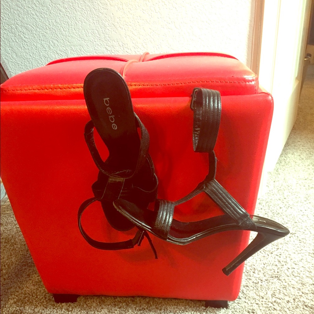 High heel black shoes